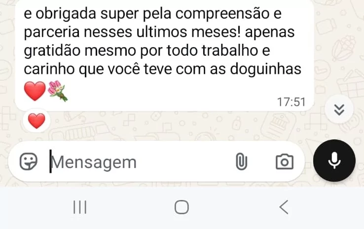 Print autorizado do depoimento sobre Mafe e Maju, Pinschers, parte 5 de 5.